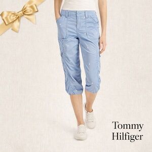 Tommy Hilfiger Capri Cargo Pants Size 4 Sky Blue